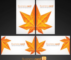 Leaves Business card vector 02