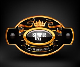 black Style Exquisite Label free vector 01