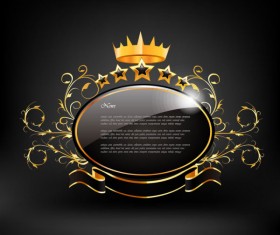 black Style Exquisite Label free vector 02