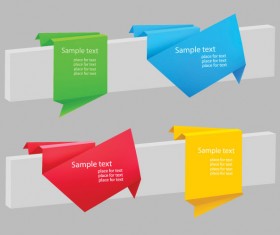 Exquisite Origami Labels vector 03