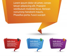 Exquisite Origami Labels vector 05