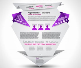 Origami website Style Design vector 01