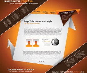 Origami website Style Design vector 02