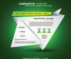Origami website Style Design vector 03