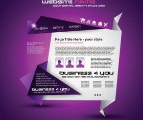 Origami website Style Design vector 04