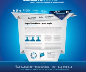 Origami website Style Design vector 05