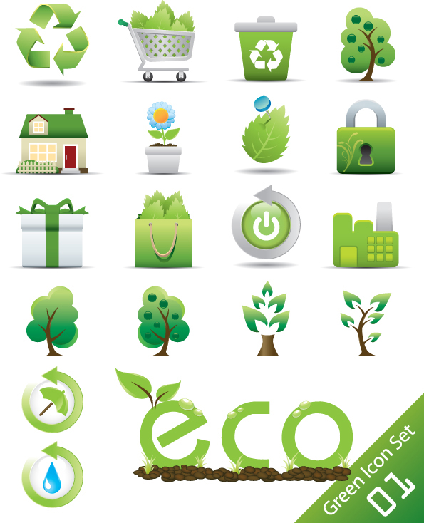 green environmental protection vector icon 06