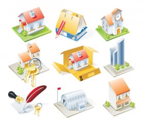 cartoon Houses Model vector