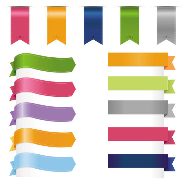 Colorful Label Stickers free vector 01