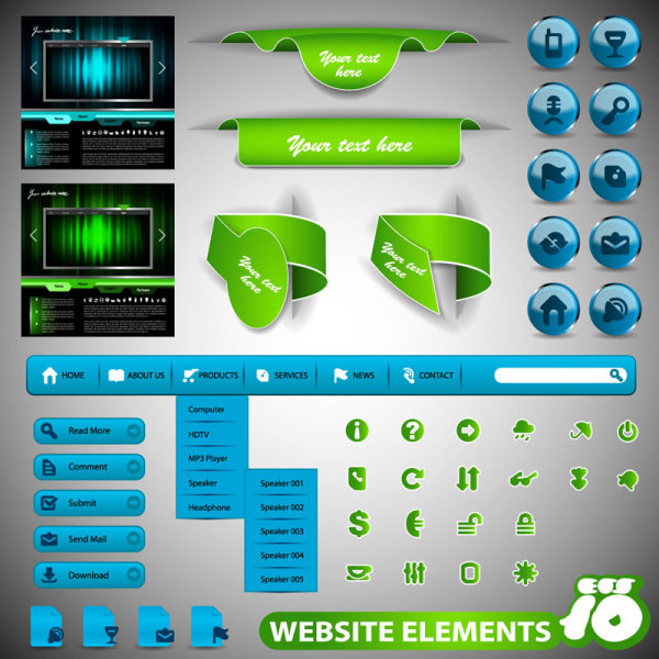 Download Web design Elements Collection vector 02 free download