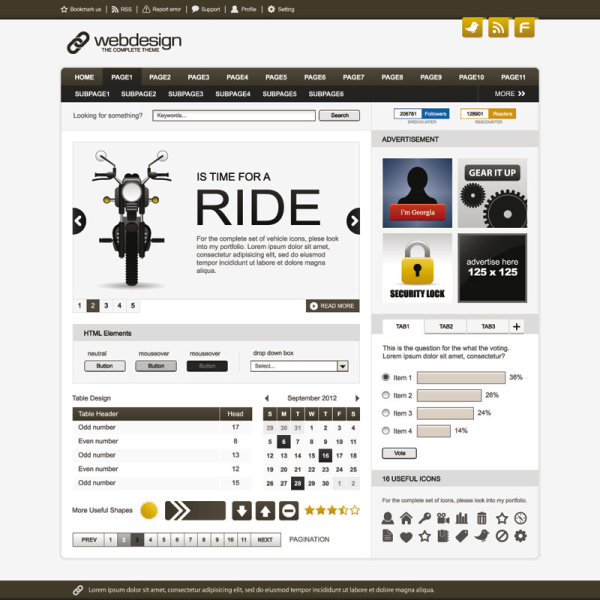 Exquisite Web design EPS template vector 01