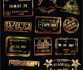 Gold color signet free vector 01