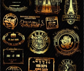 Gold color signet free vector 02