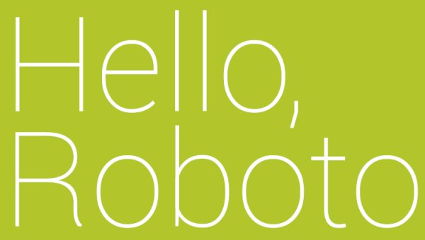 16 hello Roboto font