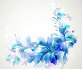 Blue color Lily Flower background Vector 03