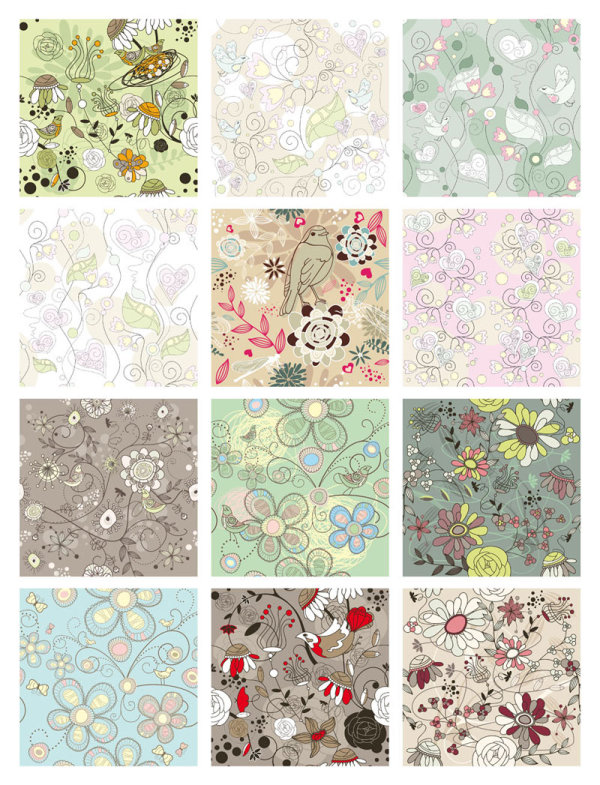 Floral Pattern vector Collection 01