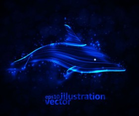 Transparent Dolphin vector Illustration 01
