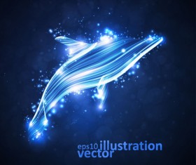 Transparent Dolphin vector Illustration 02
