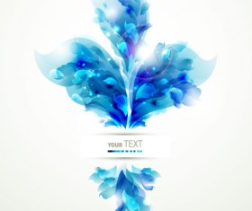 Blue color Lily Flower background Vector 04