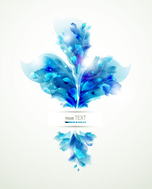 Blue color Lily Flower background Vector 04