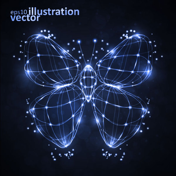 Transparent Butterfly vector Illustration 02