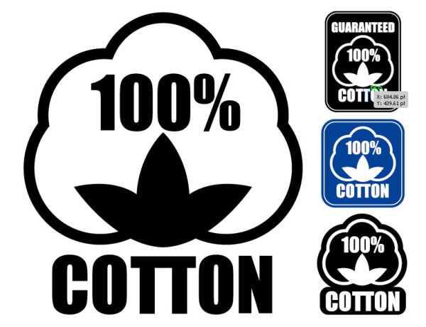 Guaranteed 100% cotton vector Label 01