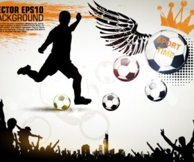 Football theme Poster vector 03