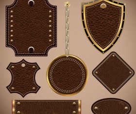Leather label free vector 02