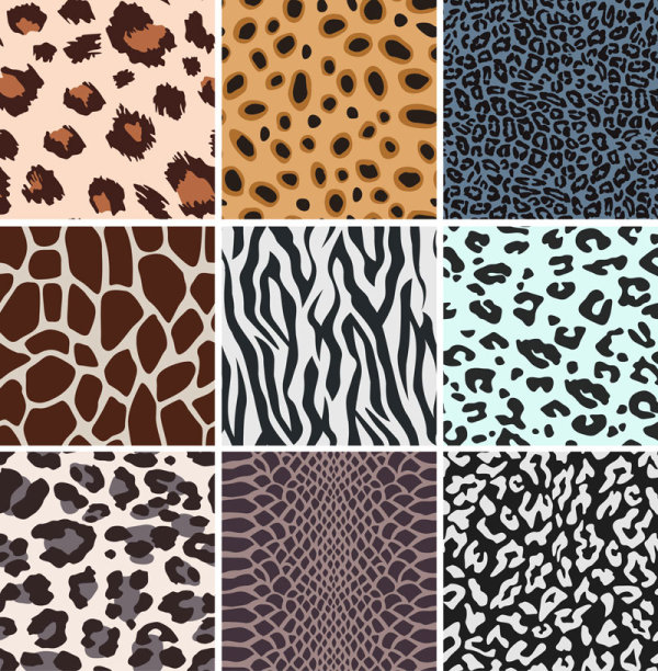 Set of Leopard Pattern vector 03