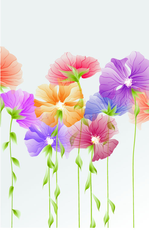 Bright with Flowers free vector 03