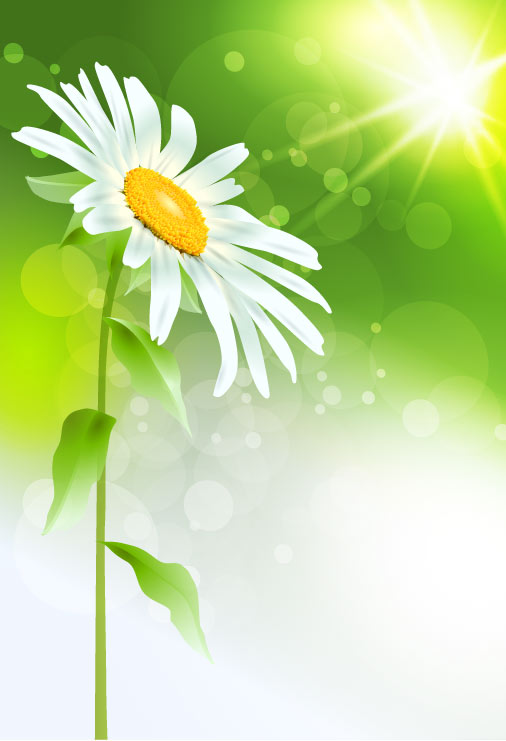 Bright with Flowers free vector 04