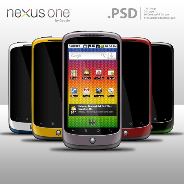 Nexus One GUI Layered PSD