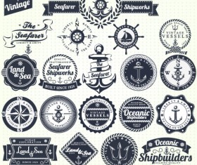 Vintage Navigation Label vector 01