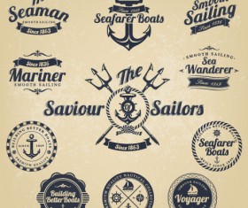 Vintage Navigation Label vector 02