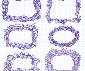 Hand painted cartoon Frames & Borders vector 01