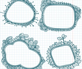 Hand painted cartoon Frames & Borders vector 03