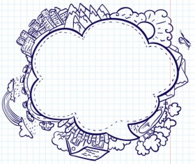 Hand painted cartoon Frames & Borders vector 04