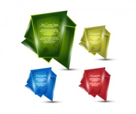 Origami paper design Elements vector part-4