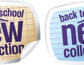 Curled Paper Business labels Stickers vector 04