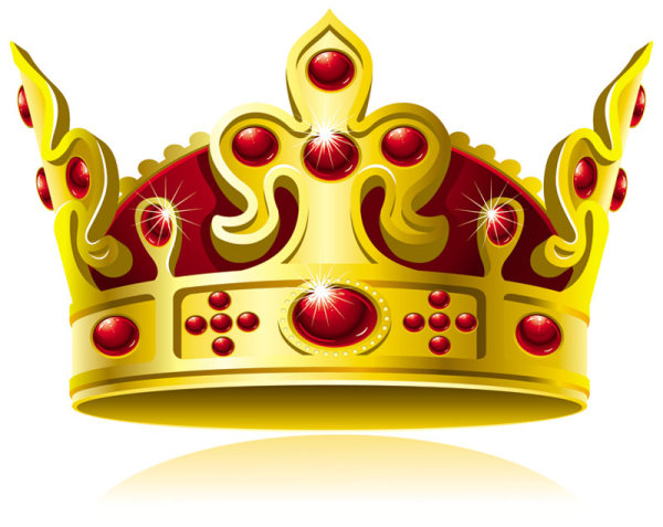 Set of gold color Crown vector 05