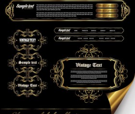 Gorgeous gold color vector Labels 02