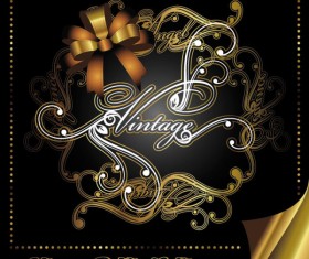 Gorgeous gold color vector Labels 04