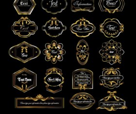 Gorgeous gold color vector Labels 05