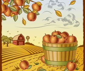The harvest season cartoon vector 03