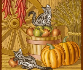 The harvest season cartoon vector 04