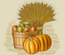 The harvest season cartoon vector 05