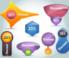 Creative discount labels vector
