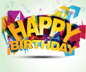 Happy Birthday design elements free vector 07