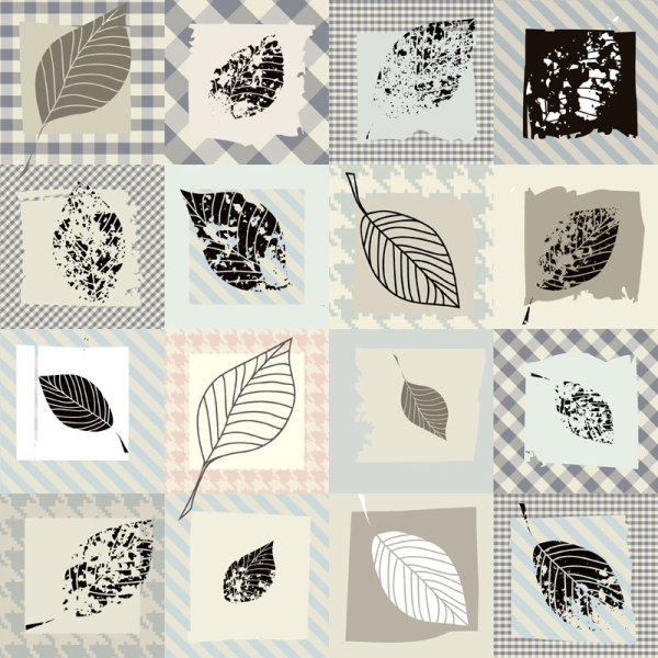 Set of vintage Leaf free vector Pattern