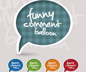 Set of funny Speech Bubbles vector 05